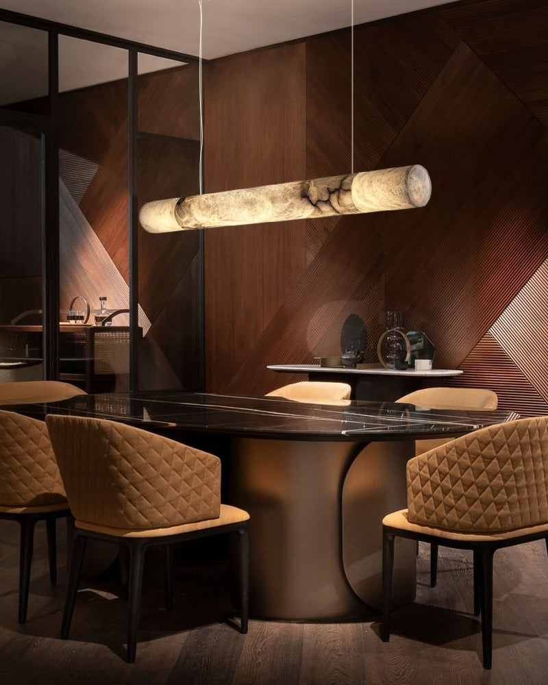 Minimalist Long Cord Ceiling Pendant Alabaster Lighting