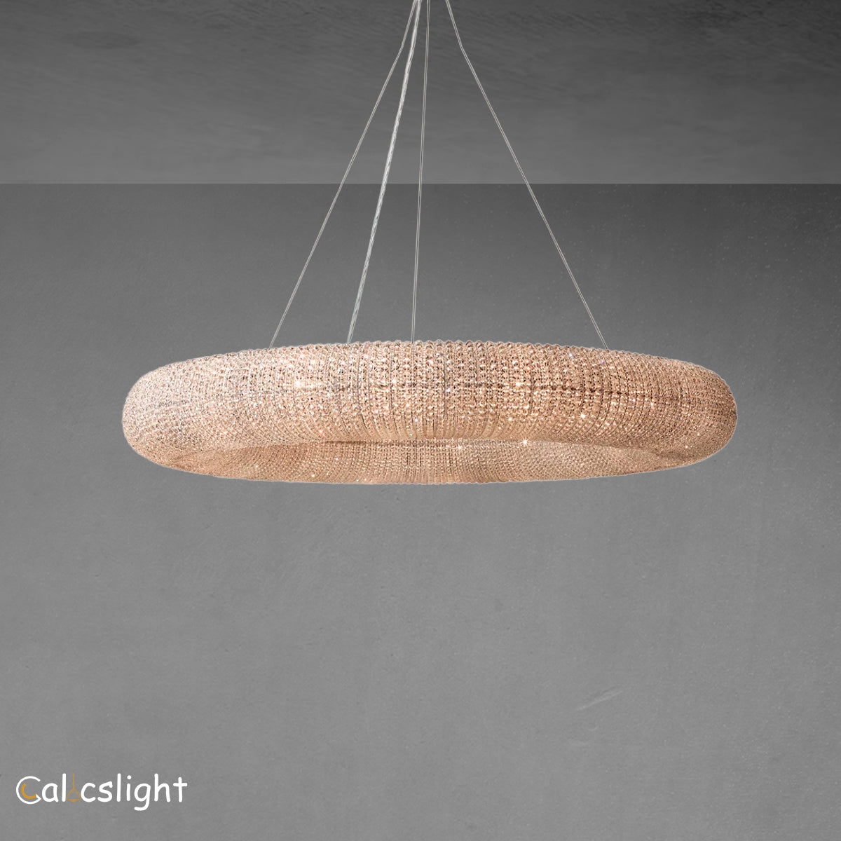 Halo Crystal Aperture Round Chandelier D59"