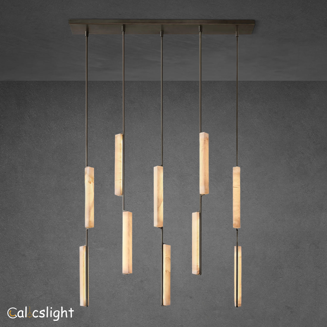 Audubon Alabaster Linear Chandelier 54"