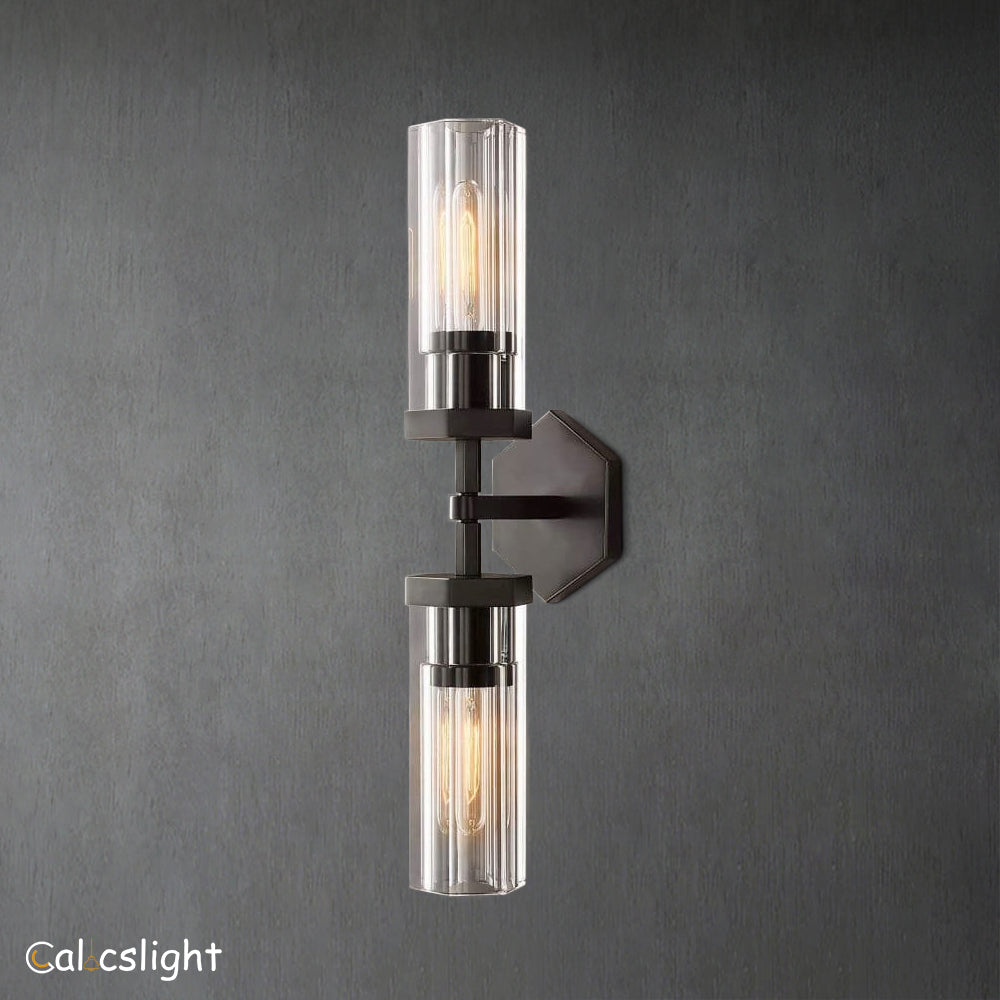 Lambrey Linear Short Bedroom Glass Wall Sconce