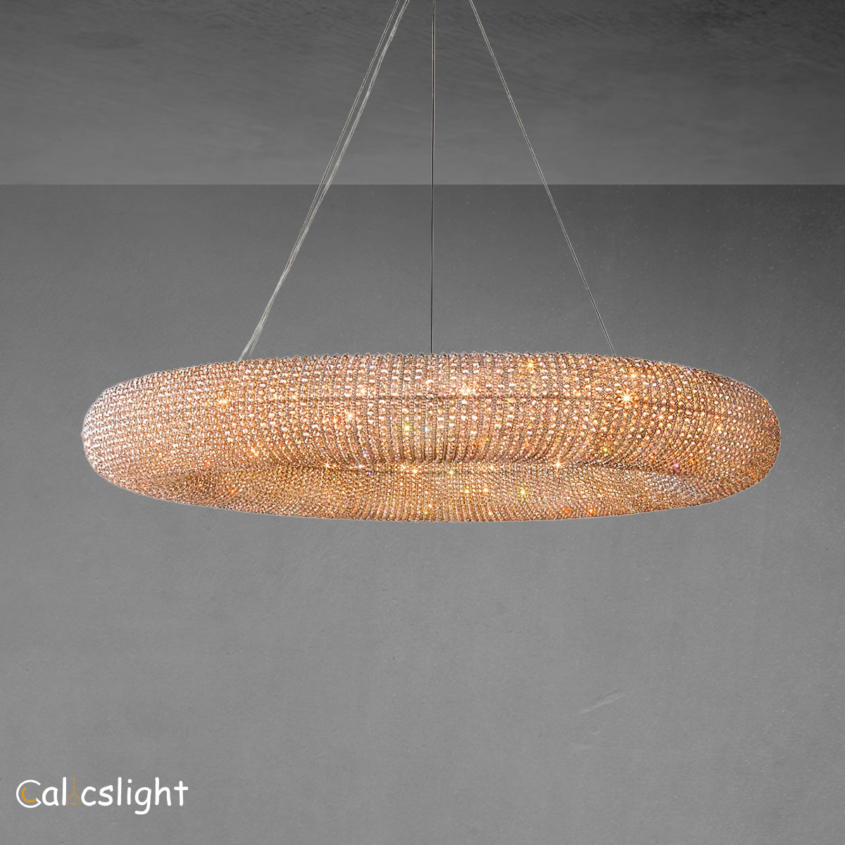 Halo Crystal Aperture Round Chandelier D72"