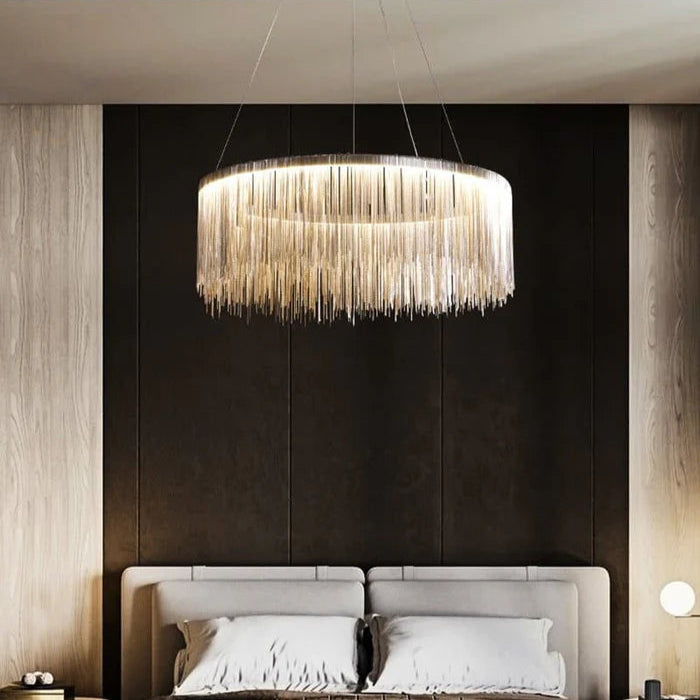 Alisa Luxury Round Chain Tassel Chandelier