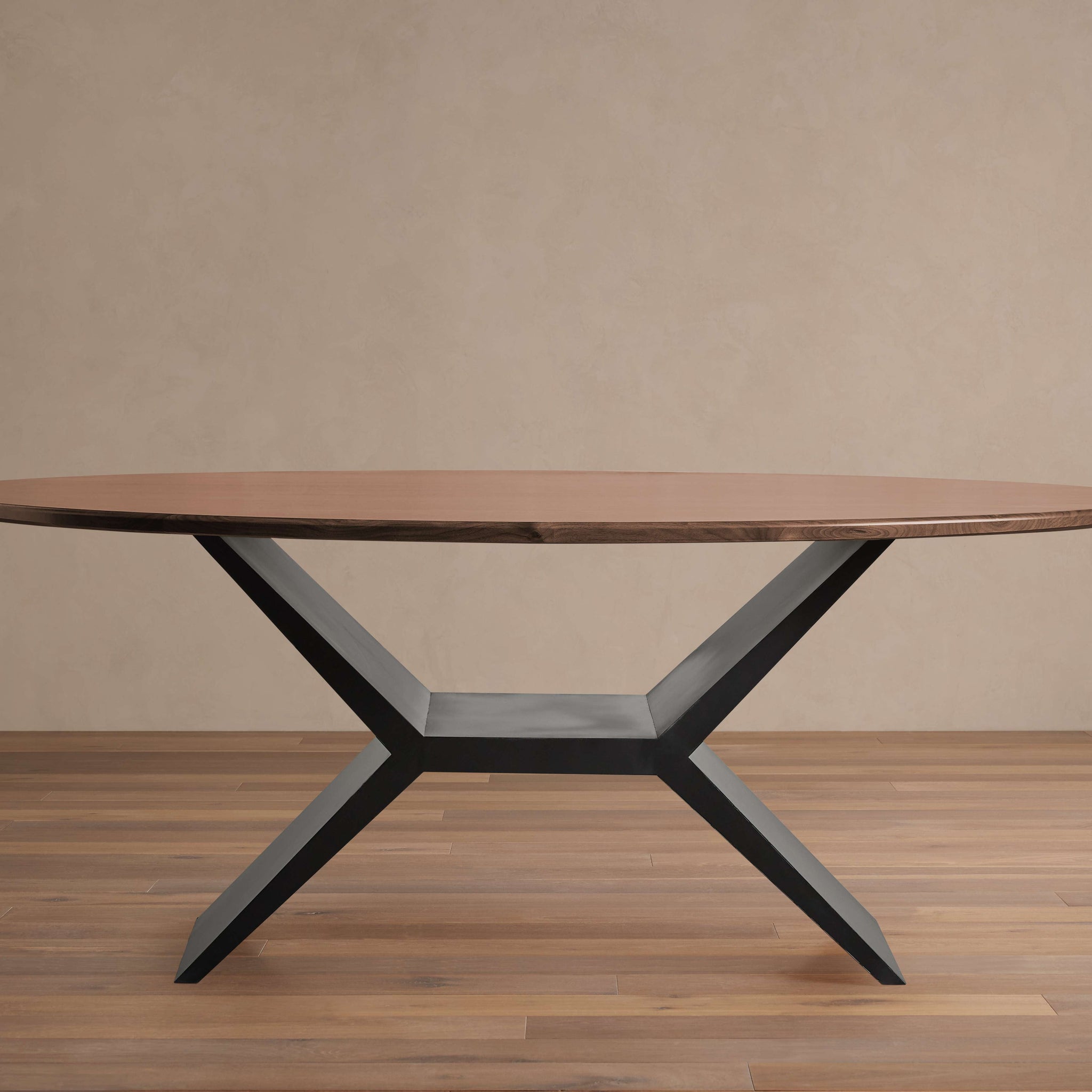 Jacob Oval Dining Table with Vertex Base