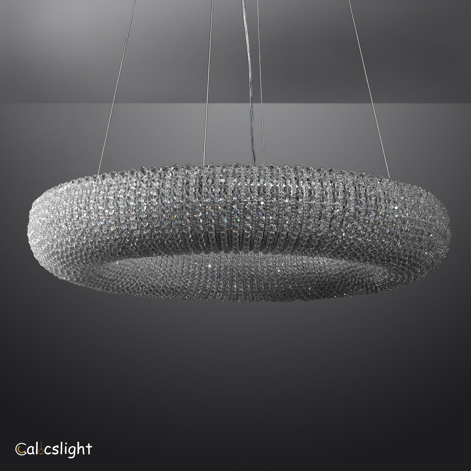 Halo Crystal Aperture Round Chandelier D41"