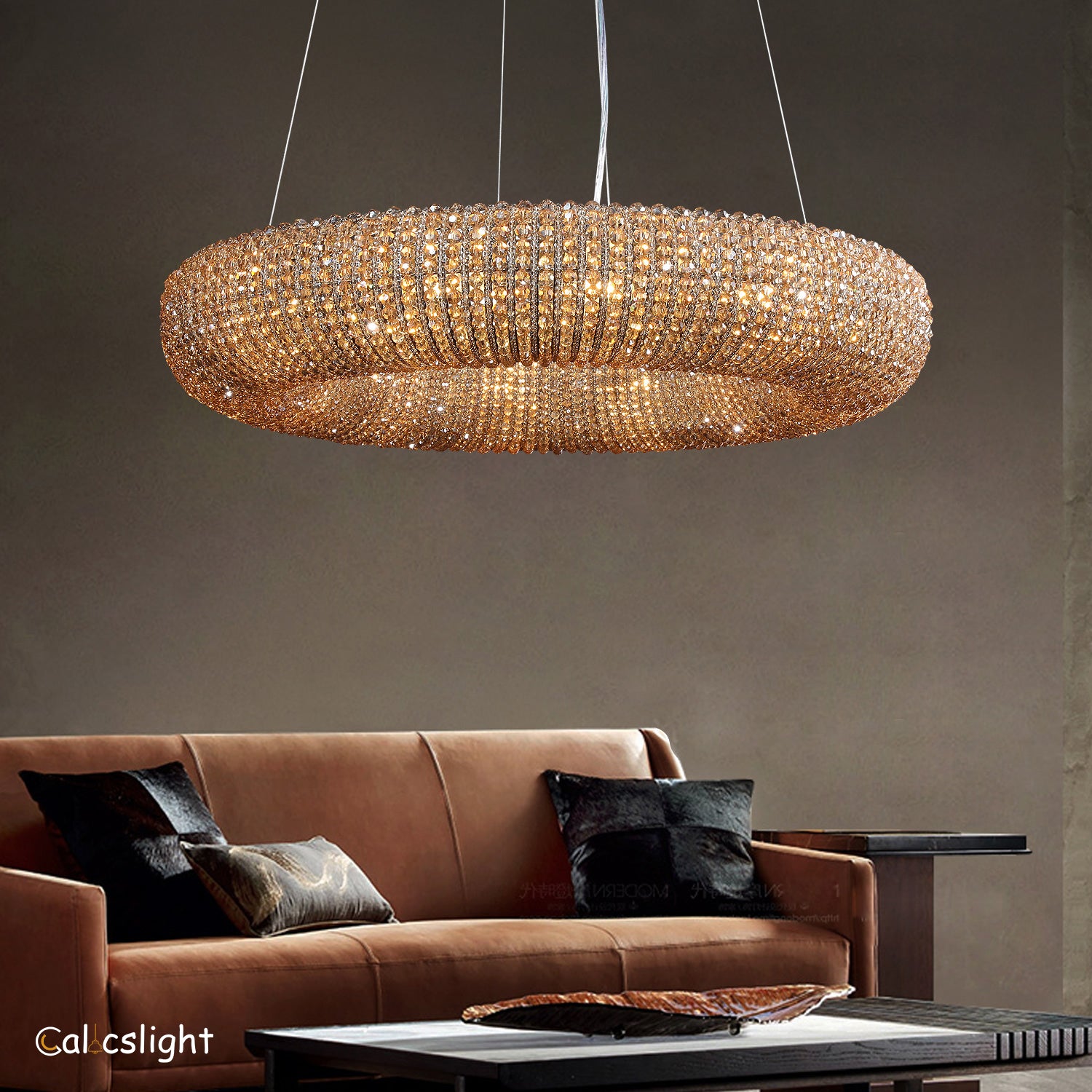 Halo Crystal Aperture Round Chandelier D41"