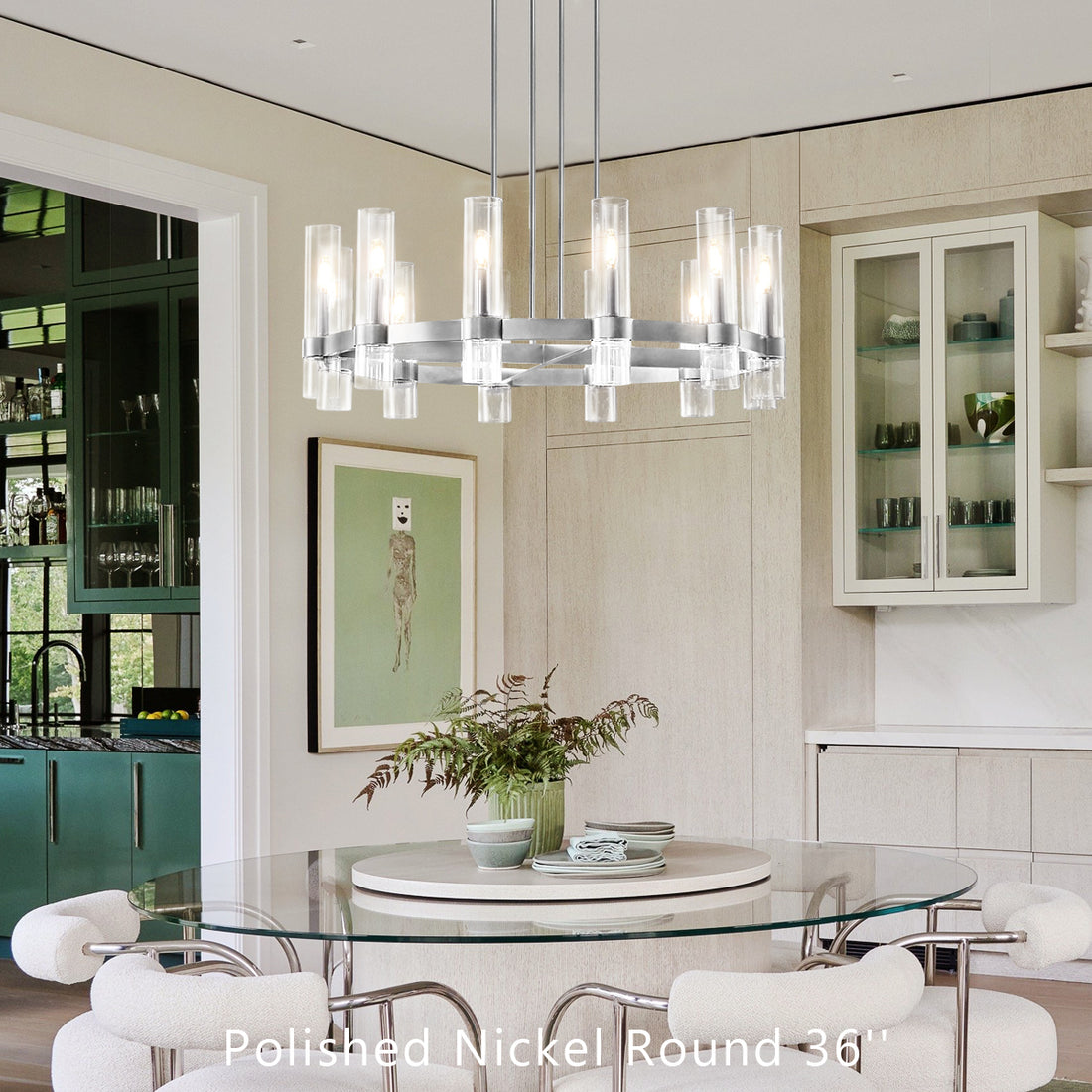 Ravelle Glass Round Chandelier 36"