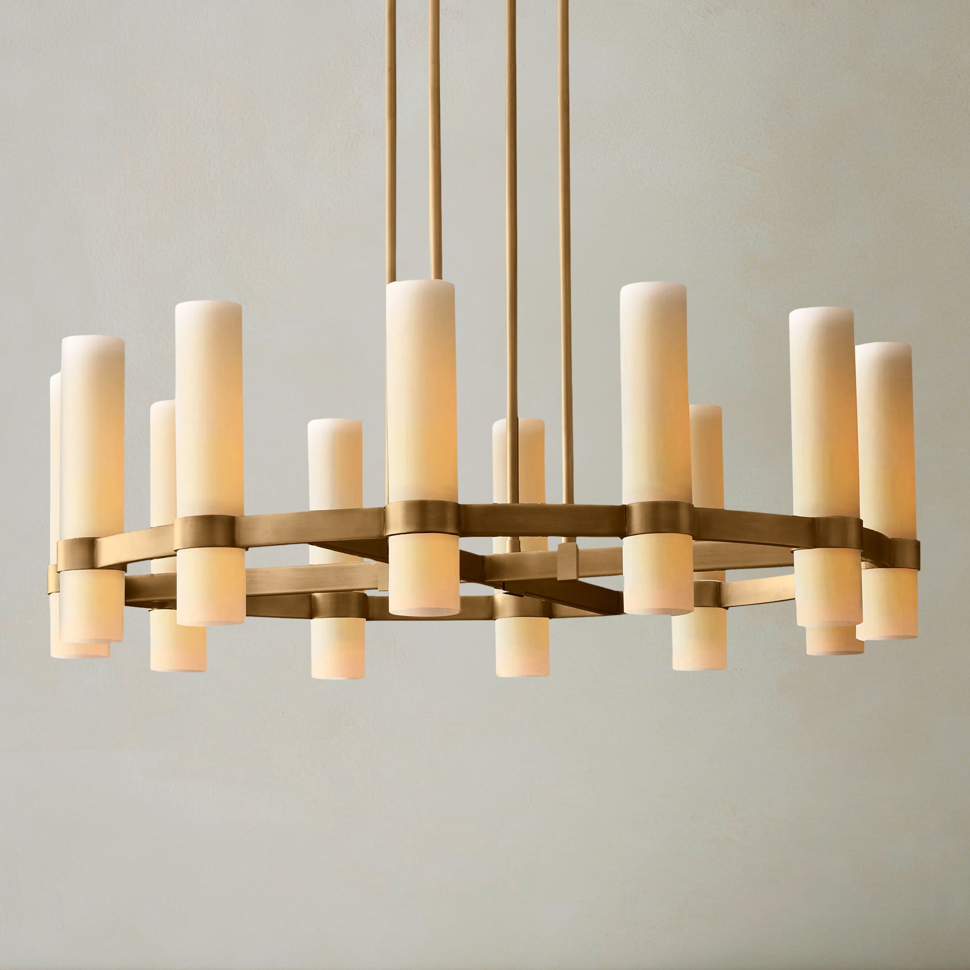 Ravelle Milk Glass Round Chandelier 36"