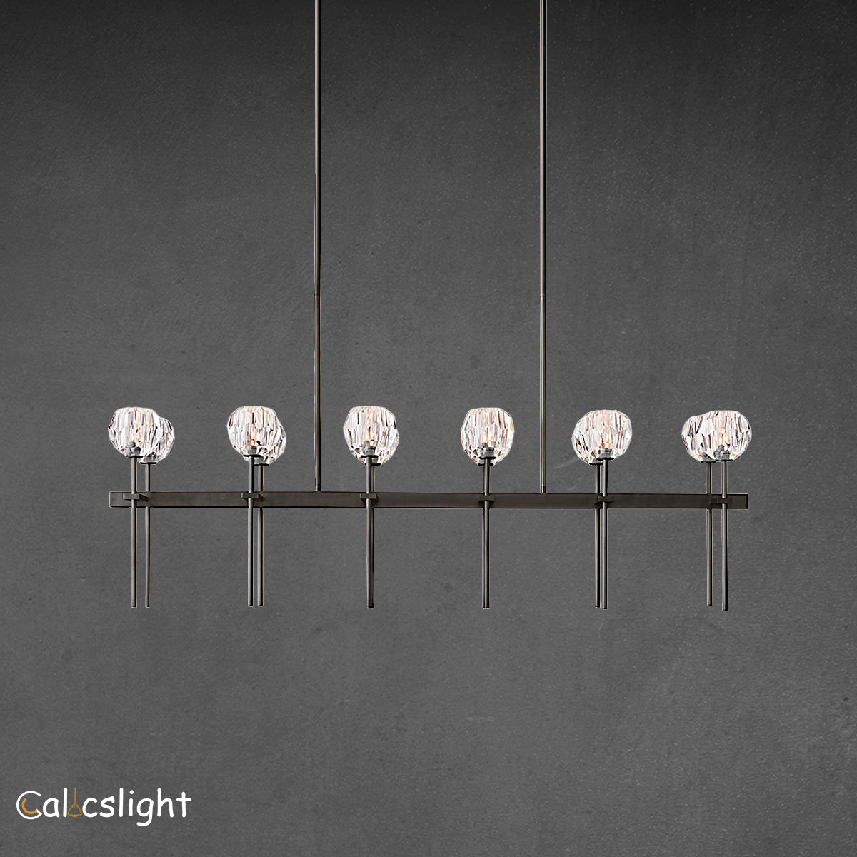 Boule De Cristal Clear Glass Double Linear Chandelier 60"