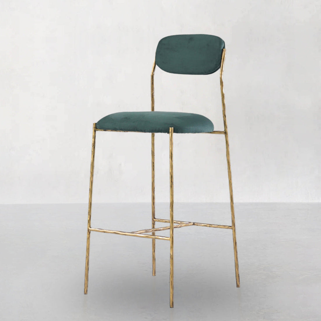 Thaddeus Green Fabric Bar Stool