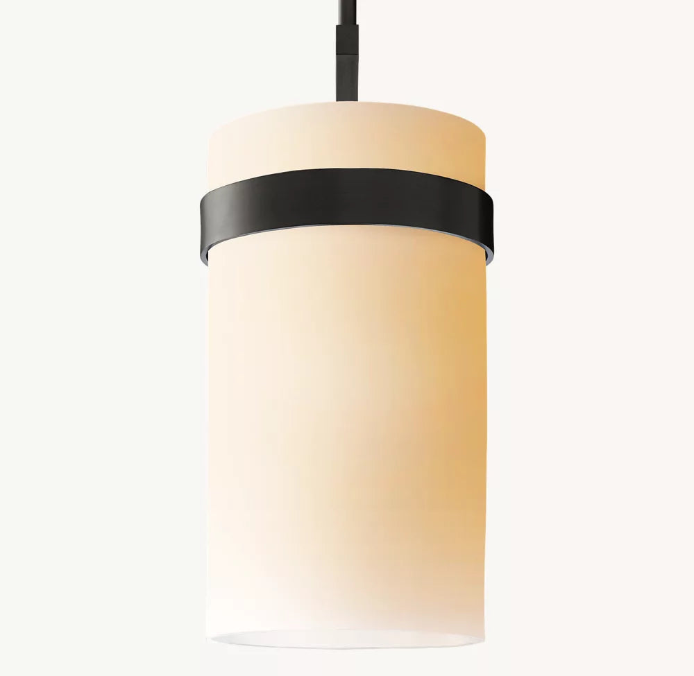 Ravelle Milk Glass Pendant 8"
