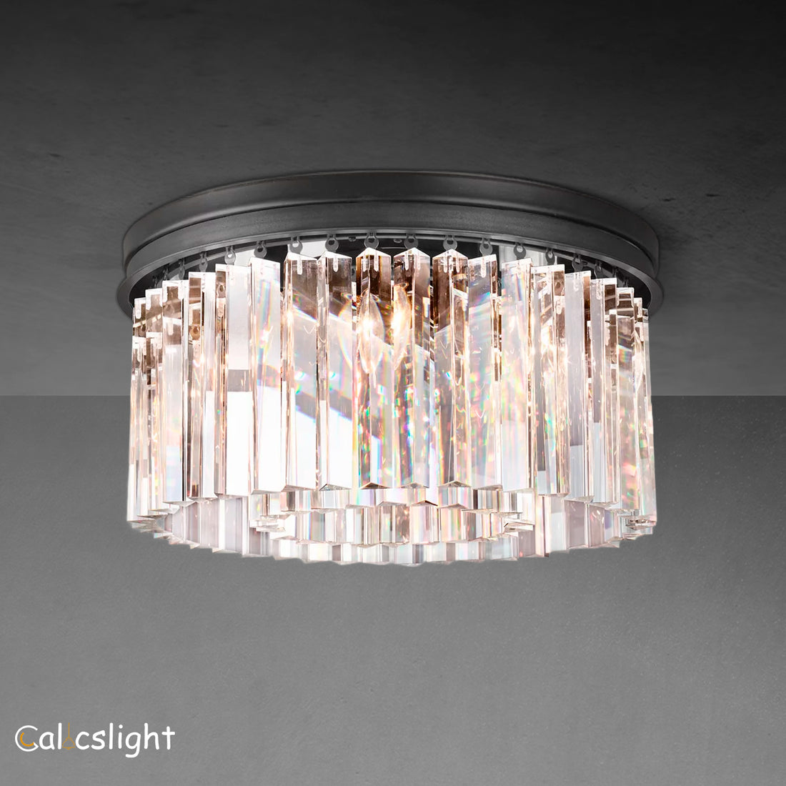 Reis Crystal Round Flushmount 19"