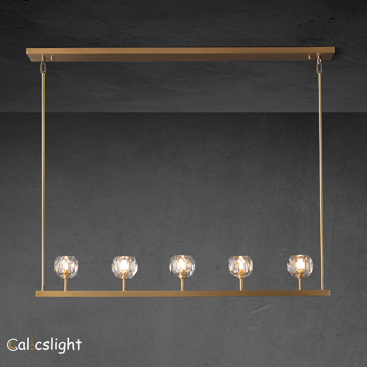 Bille De Crystal Ball Linear Chandelier 48"