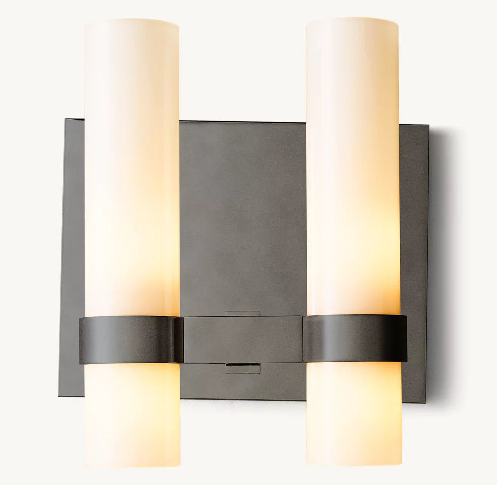 Ravelle Milk Glass Double Wall Sconce