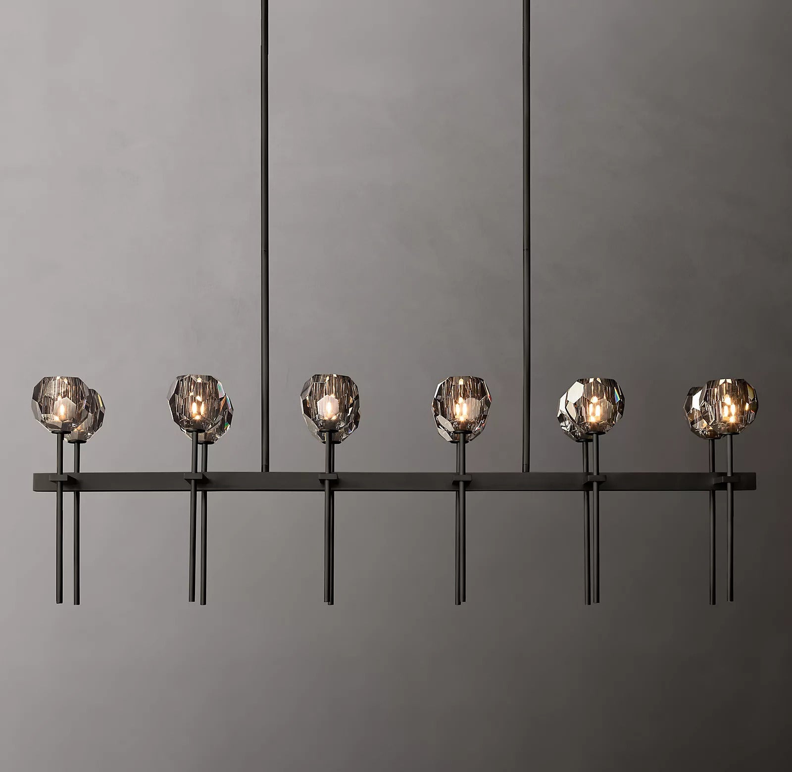 Boule De Cristal Clear Glass Double Linear Chandelier 60"
