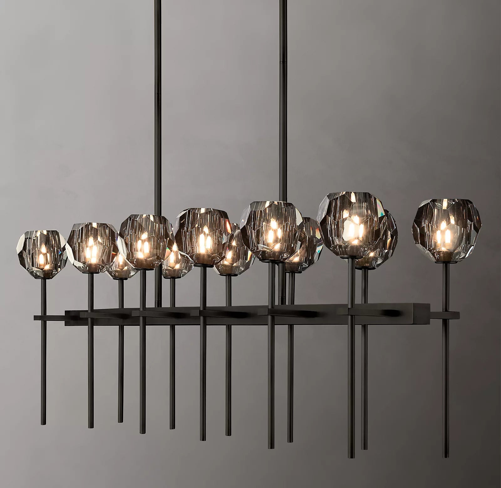 Boule De Cristal Clear Glass Double Linear Chandelier 60"