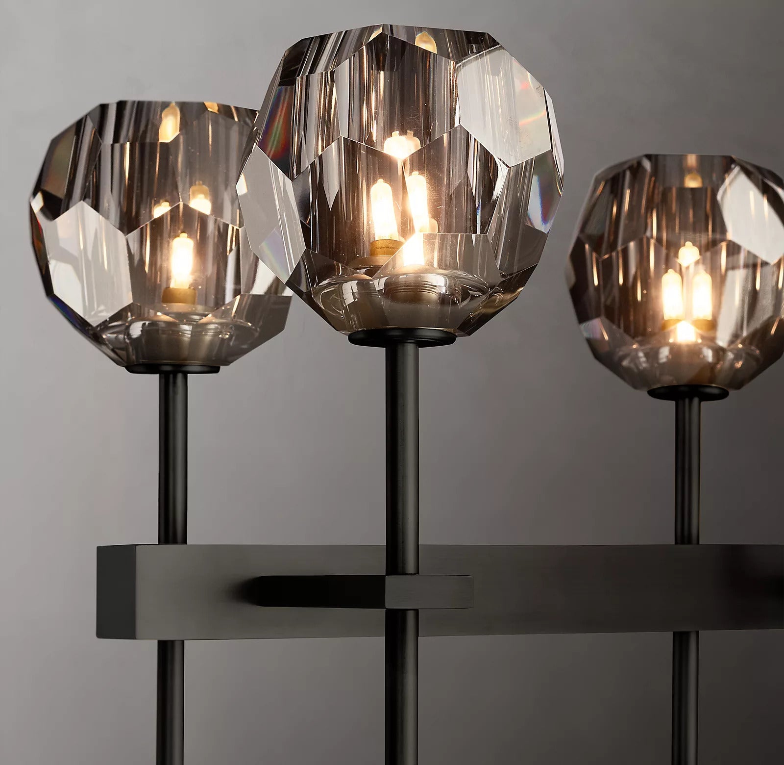 Boule De Cristal Clear Glass Double Linear Chandelier 60"