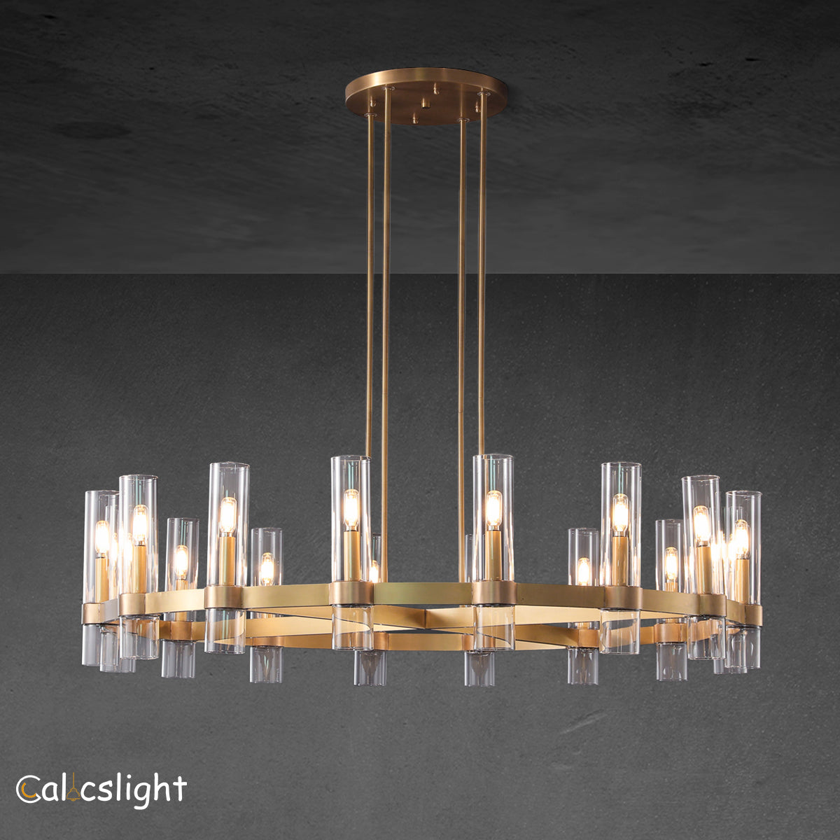 Ravelle Glass Round Chandelier 48"