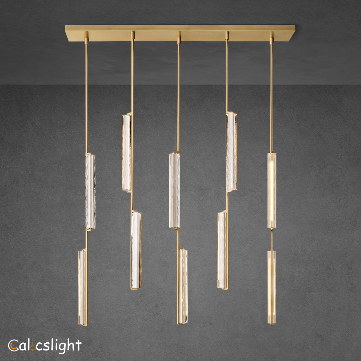 Aaron Crystal Linear Chandelier 54"