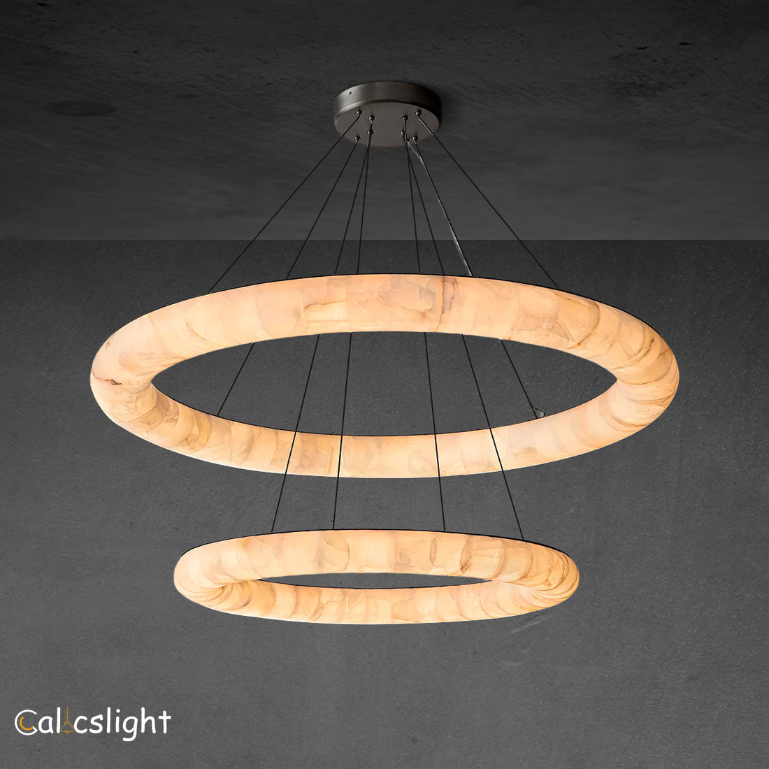 Rivage Lisse Two-Tiered Round Chandelier 61"