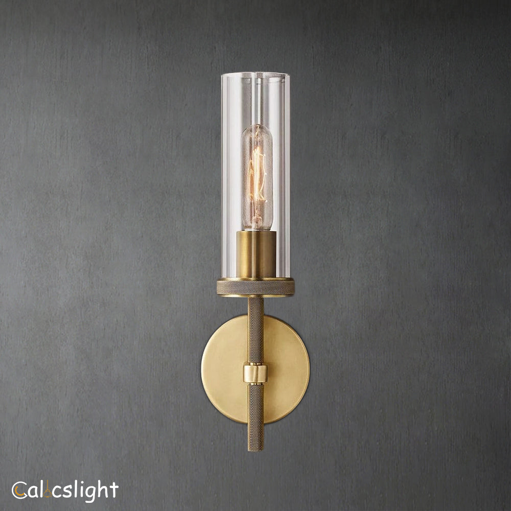 Lambrey Round Short Bathroom Glass Wall Sconce