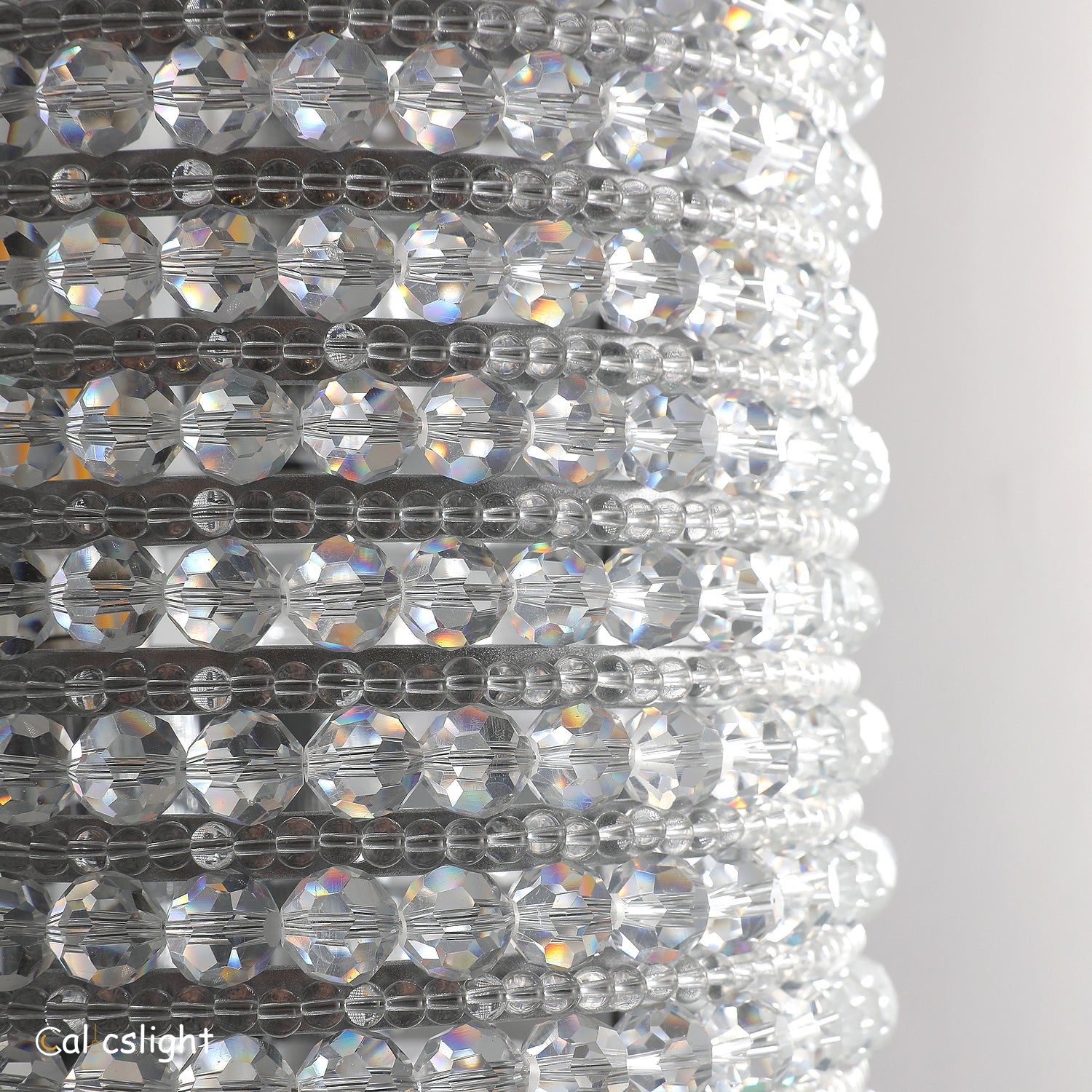 Halo Clear Crystal Beads Wall Sconce 21"H