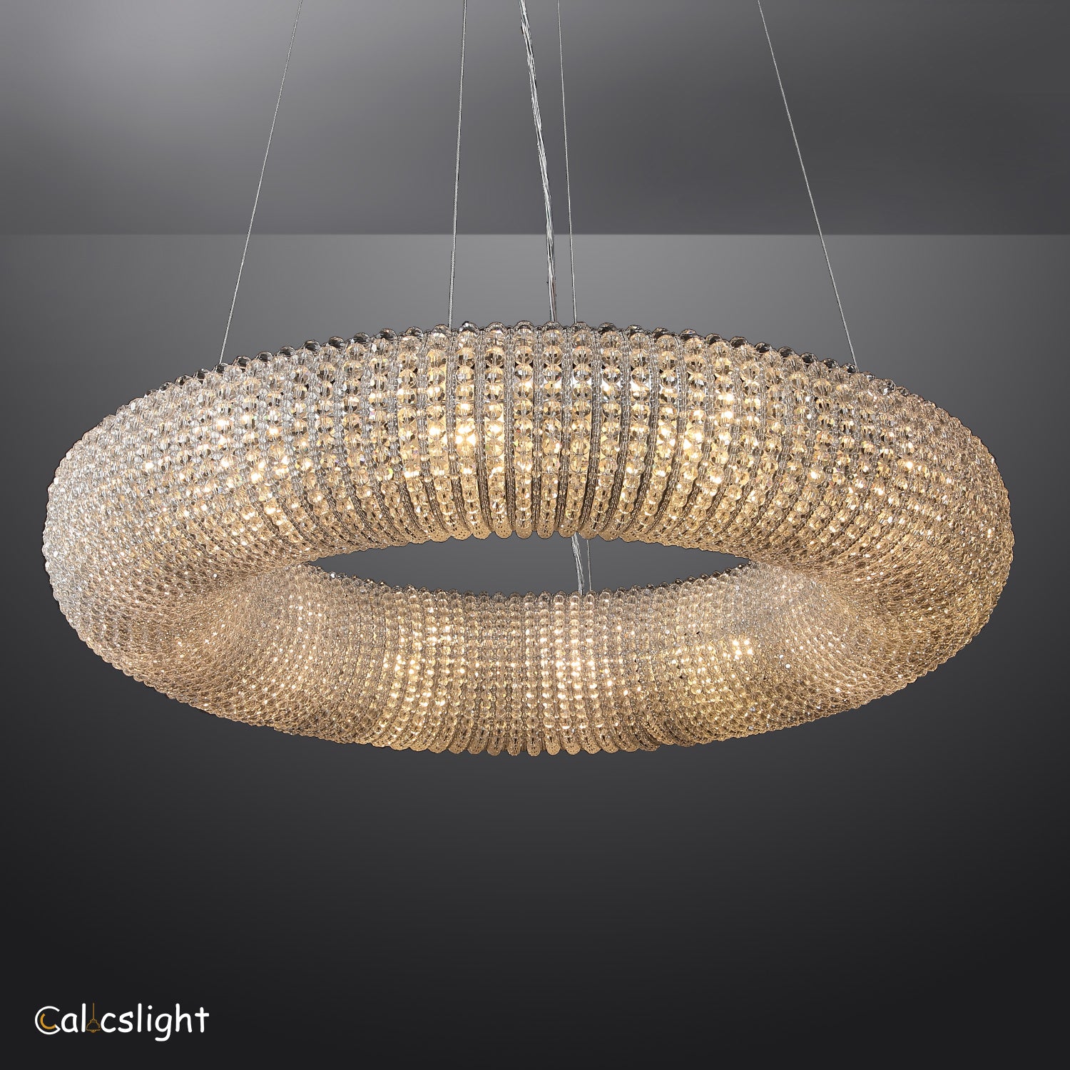 Halo Crystal Aperture Round Chandelier D41"