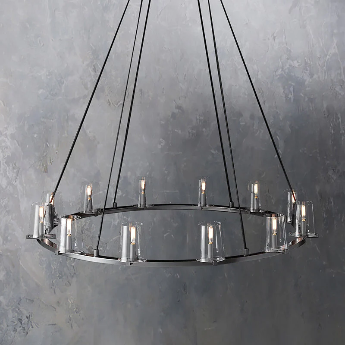 pauillac Clear Glass Round Chandelier 36"