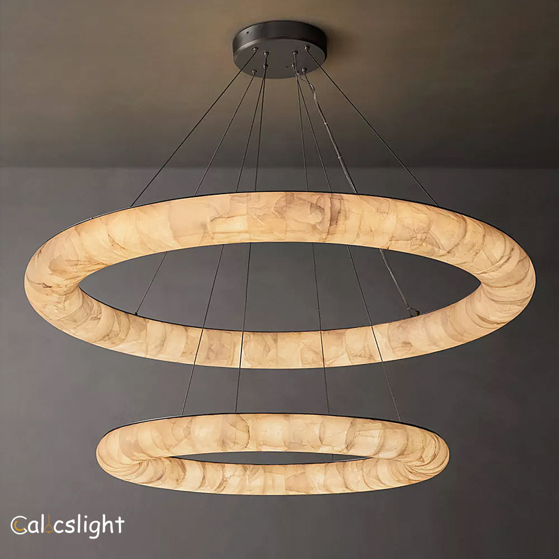 Ricco Lisse Two-Tiered Round Chandelier 61"