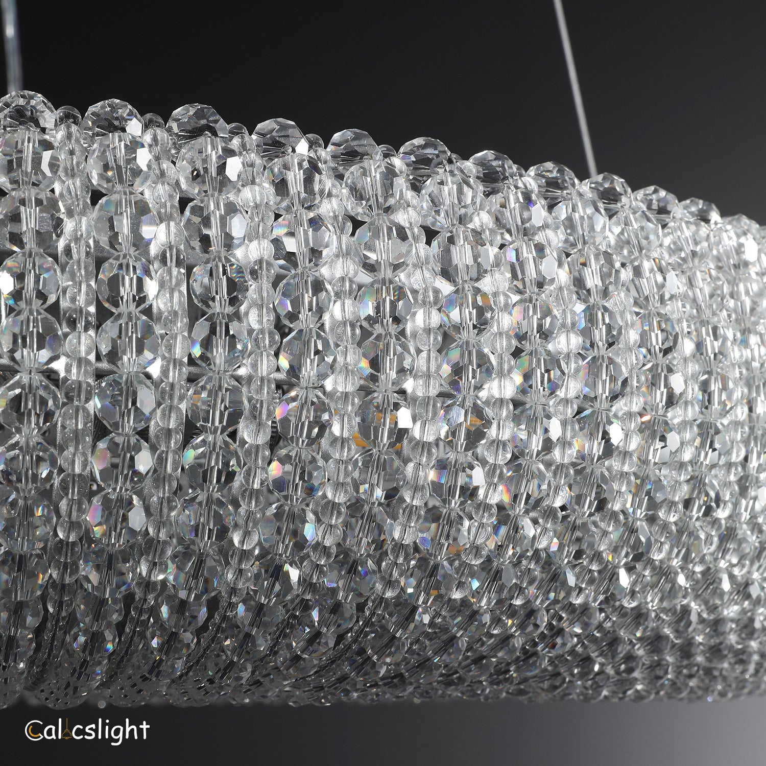 Halo Crystal Aperture Round Chandelier D59"