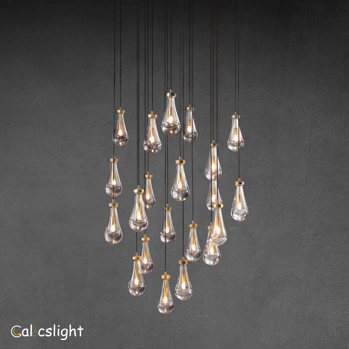Raindrop Glass Round Chandelier 47"