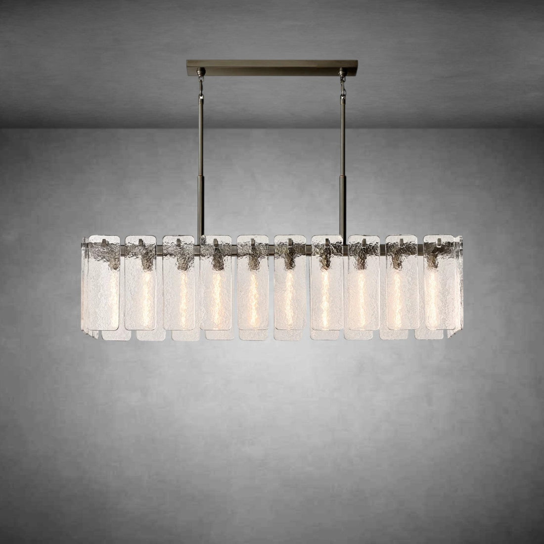 Calametto Glass Rectangular Chandelier