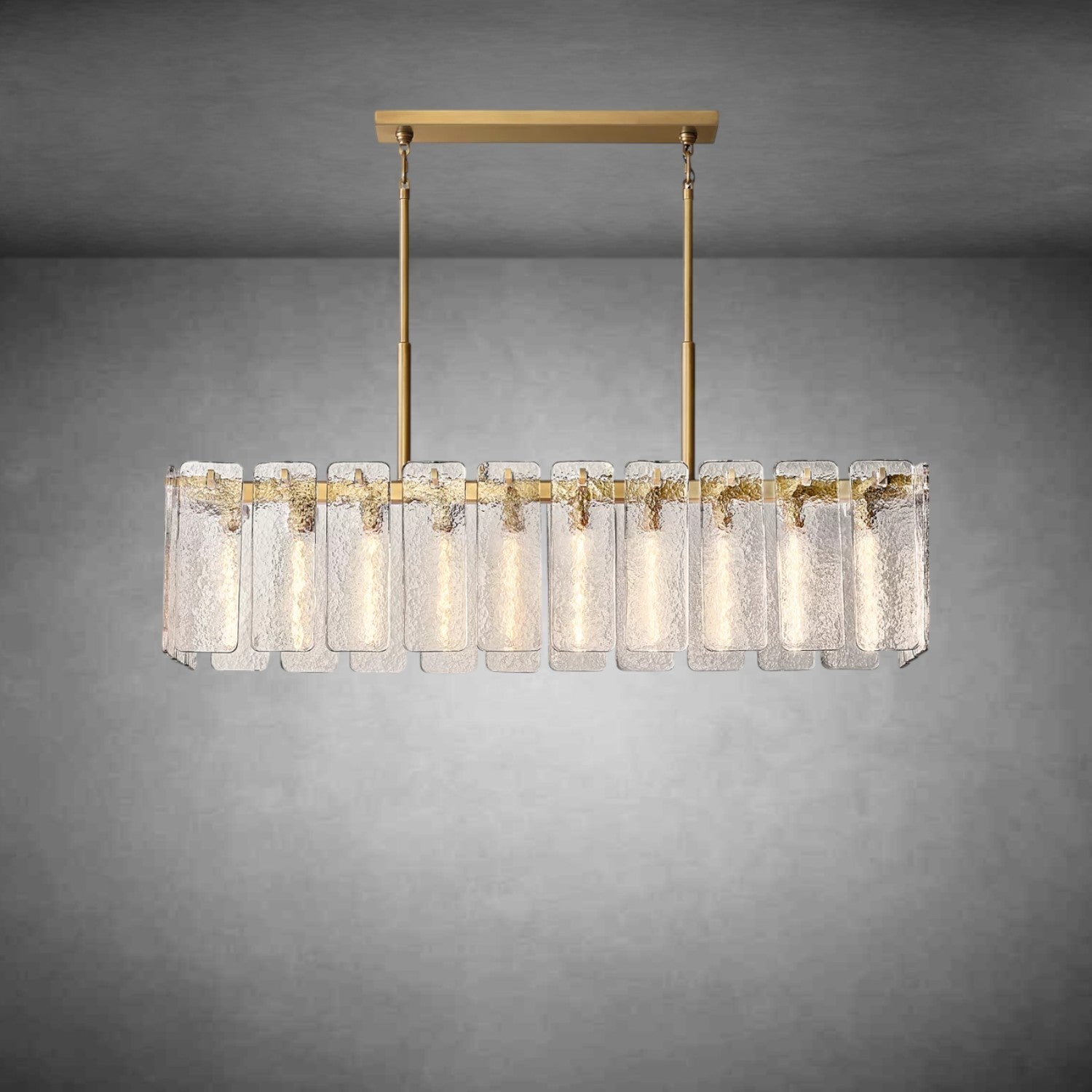 Calametto Glass Rectangular Chandelier