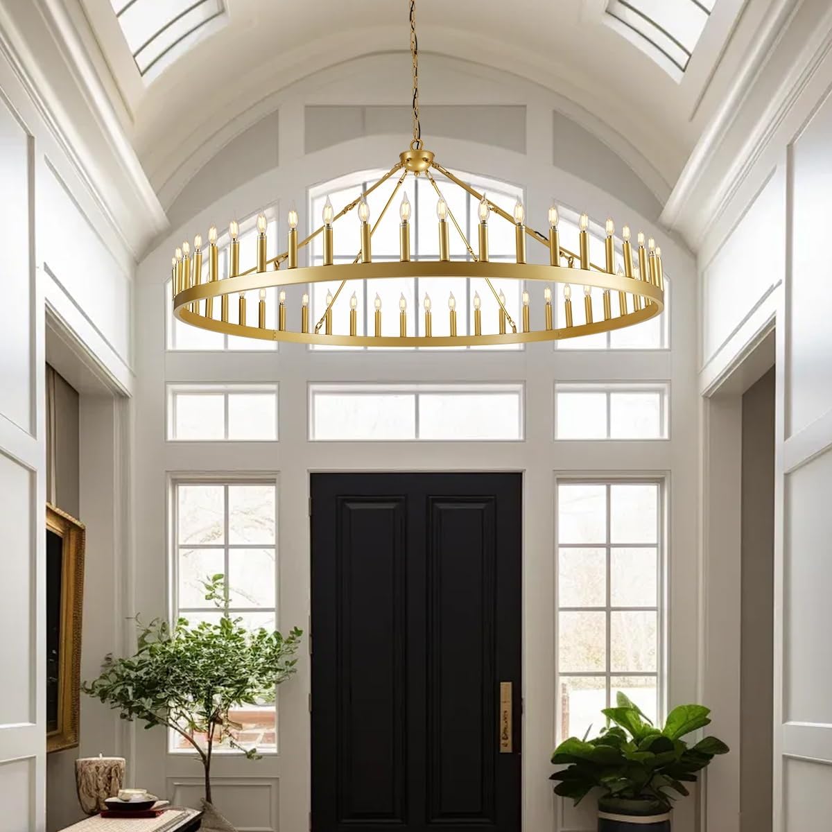 Vintage Filament Round Chandelier 64'' - Fast Delivery-1-Luxehomezone