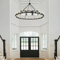Farmhouse Wagon Wheel Chandelier 60