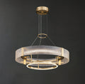 Ripple Glass Chandelier with 1/2/3 Tier - ring-1-Luxehomezone