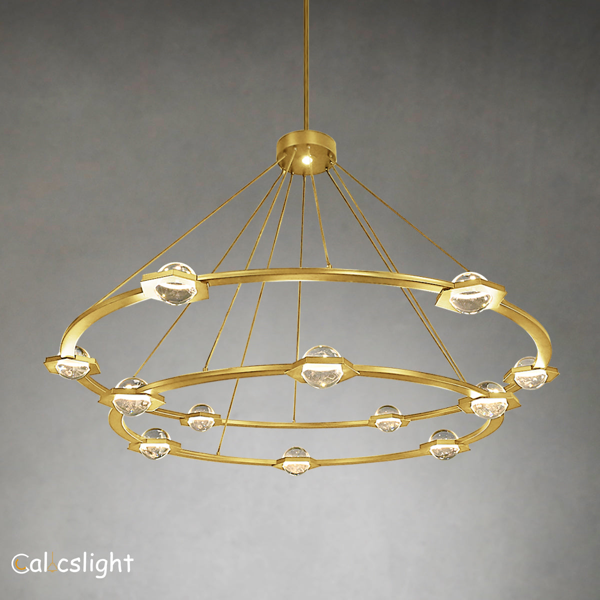 Elegant 2-Tier Round Chandelier 60"
