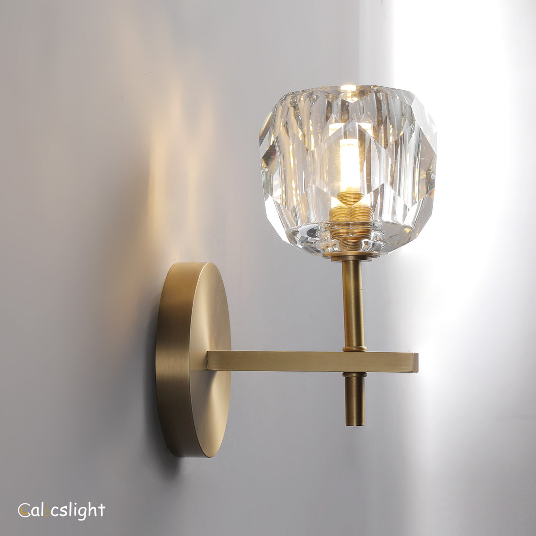 Bille De Clear Crystal Double Ball Wall Sconce 9"H