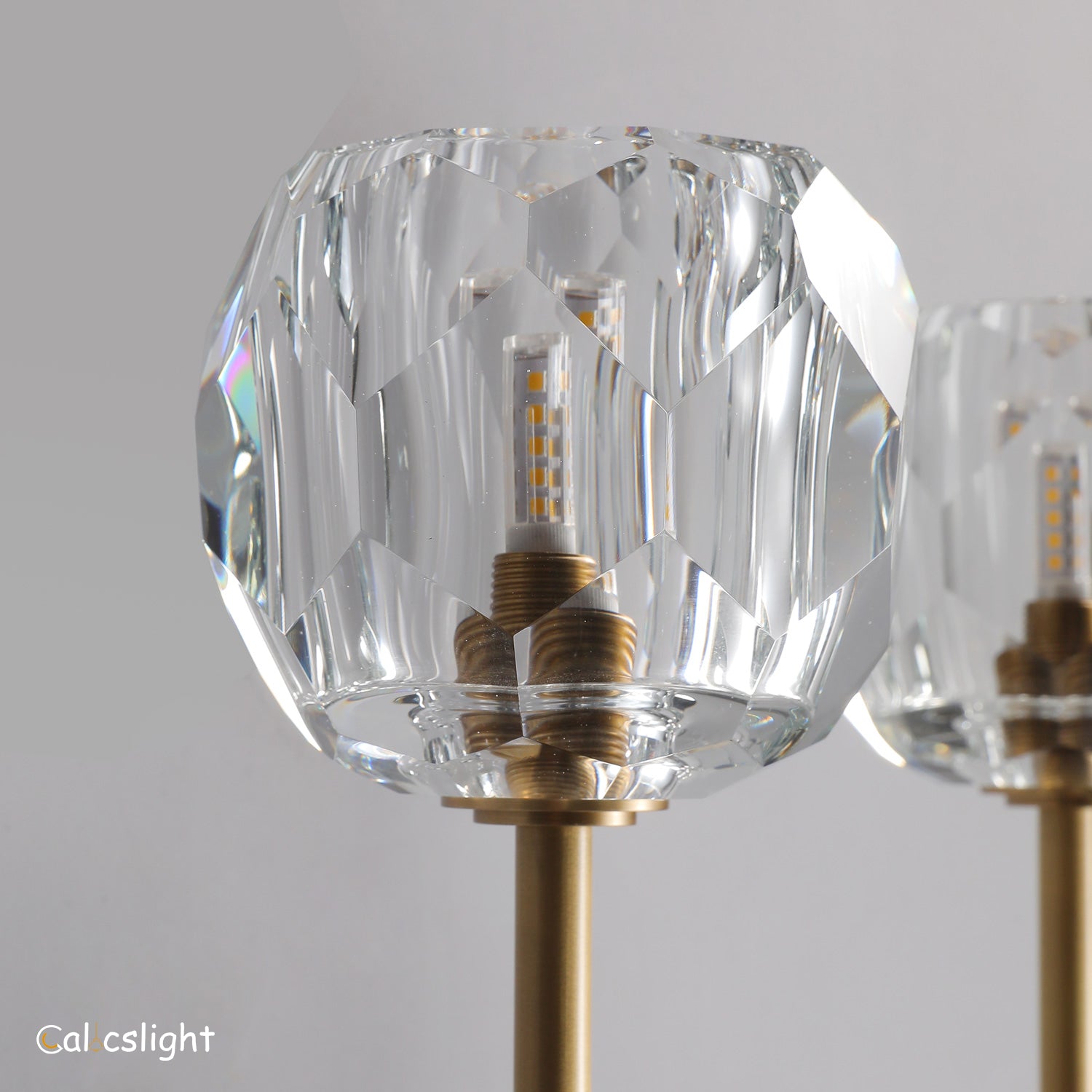 Bille De Clear Crystal Double Ball Wall Sconce 28"H