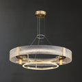 Ripple Glass Chandelier with 1/2/3 Tier - ring-1-Luxehomezone