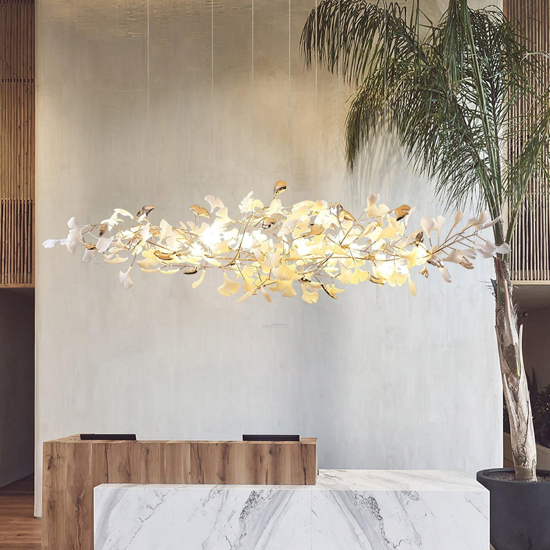 Ginkgo Ceramics Linear Chandelier
