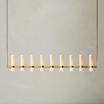 Ravelle Milk Glass Linear Chandelier 71"