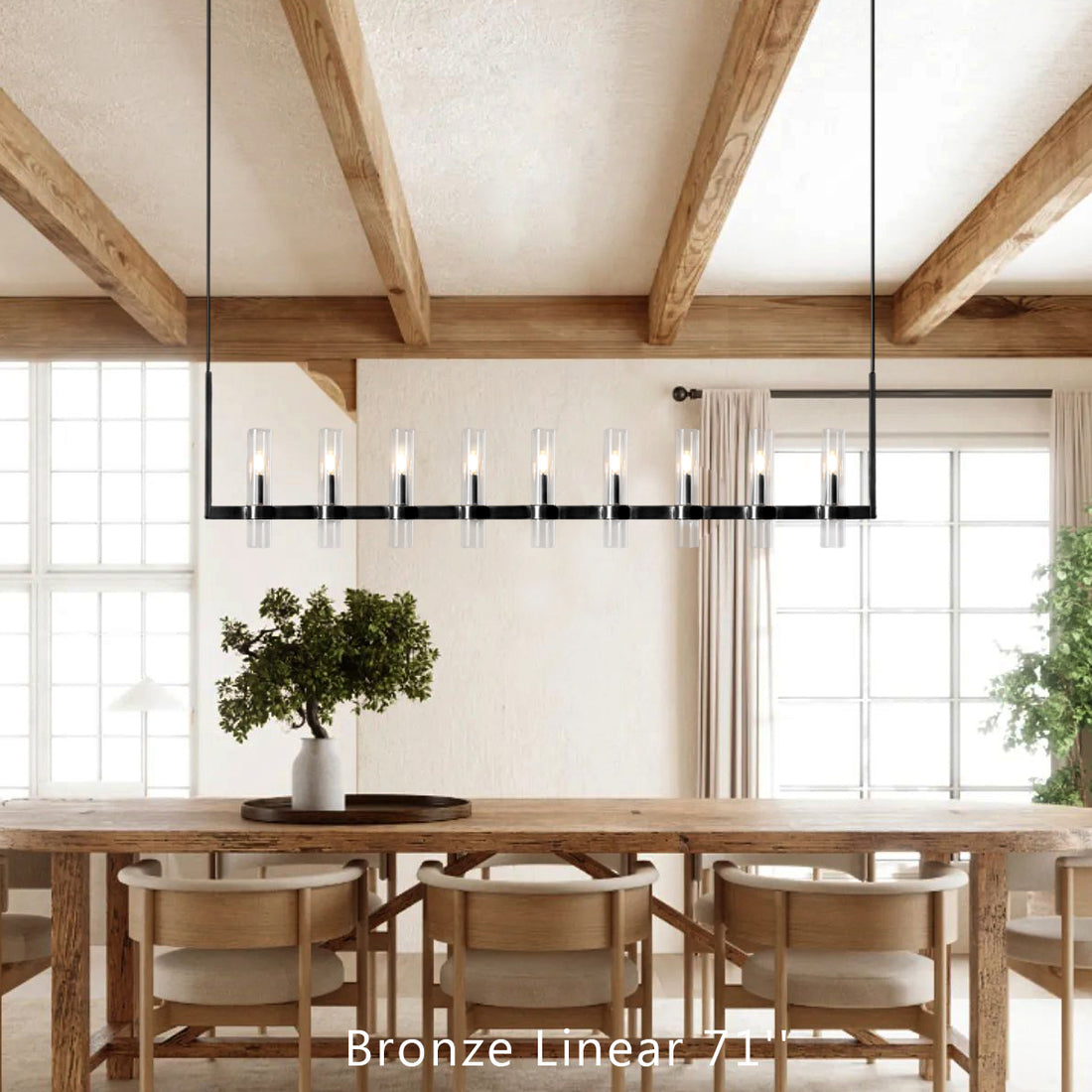 Ravelle Glass Linear Chandelier 72"