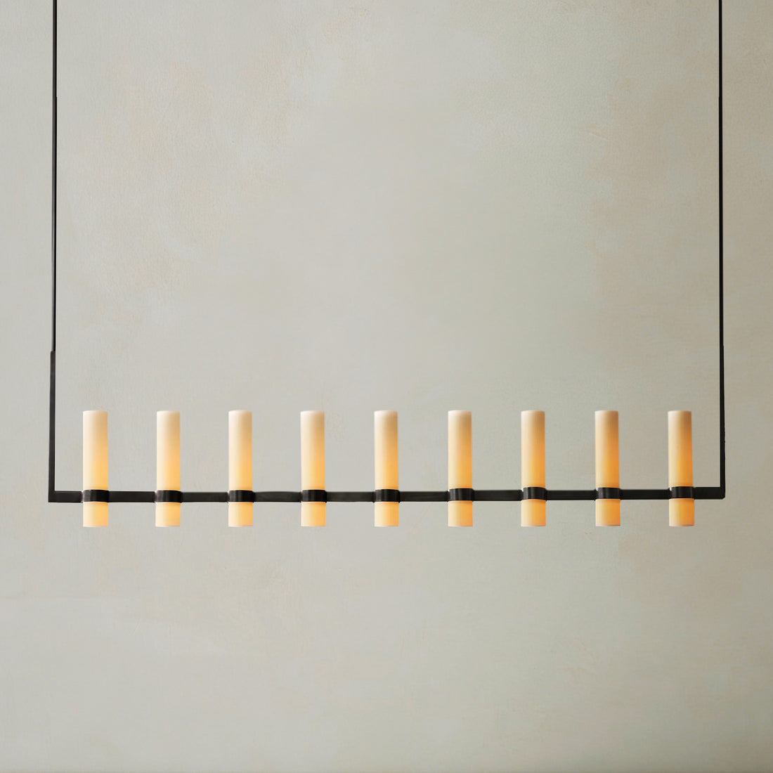 Ravelle Milk Glass Linear Chandelier 71"