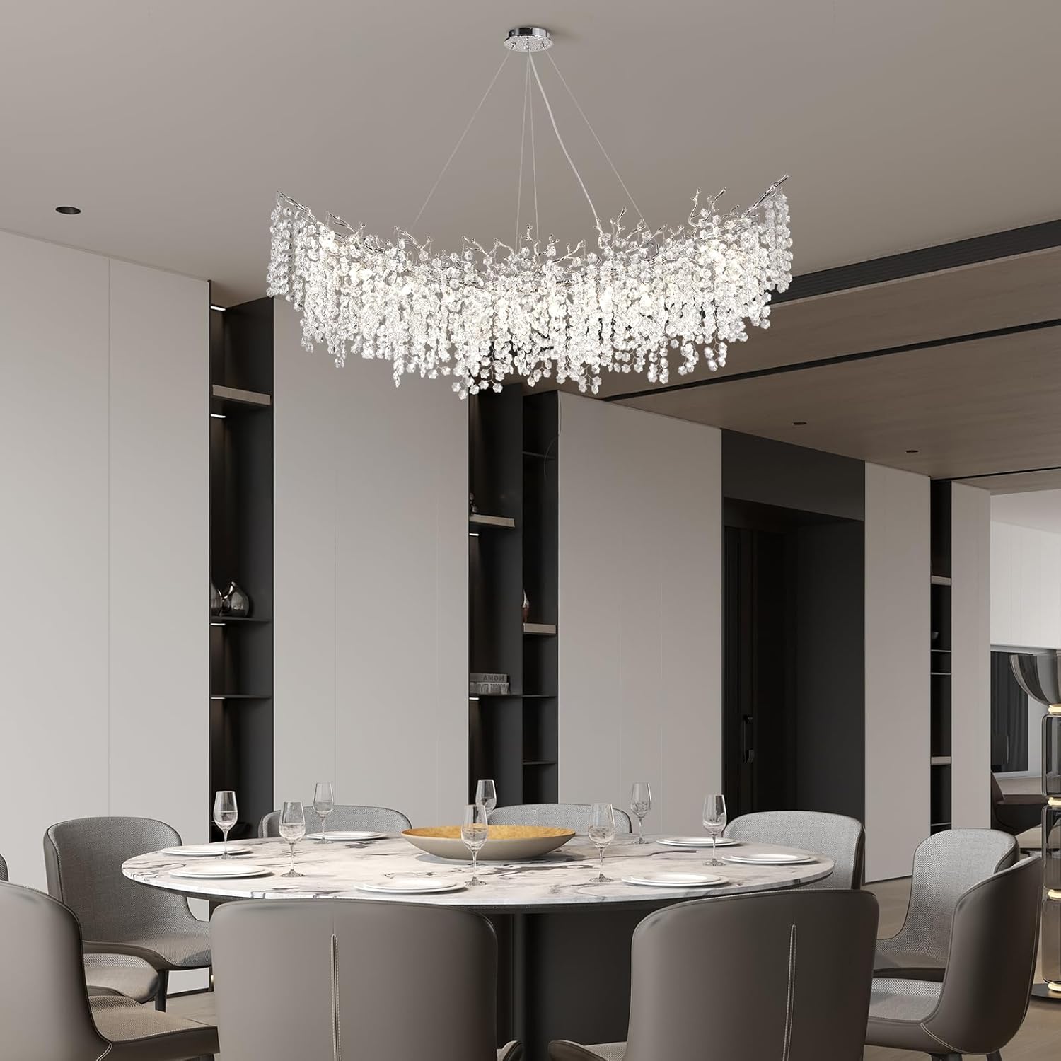 Tree Branch Chandelier for Dining Room L55in - Fast Delivery-1-Luxehomezone