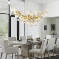 Rectangle Ceramic Ginkgo Leaf Chandelier 55