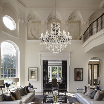 Luxurious Rococo Iron & Crystal Chandelier