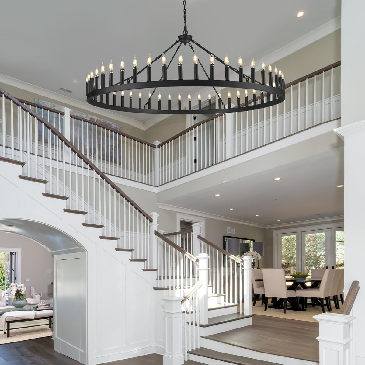 Vintage Filament Round Chandelier 64'' - Fast Delivery-1-Luxehomezone