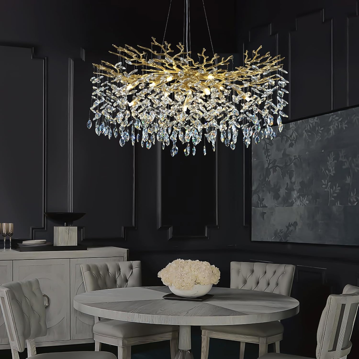 Modern Round Crystal Chandelier 21" 30" 40" - Fast Delivery-1-Luxehomezone