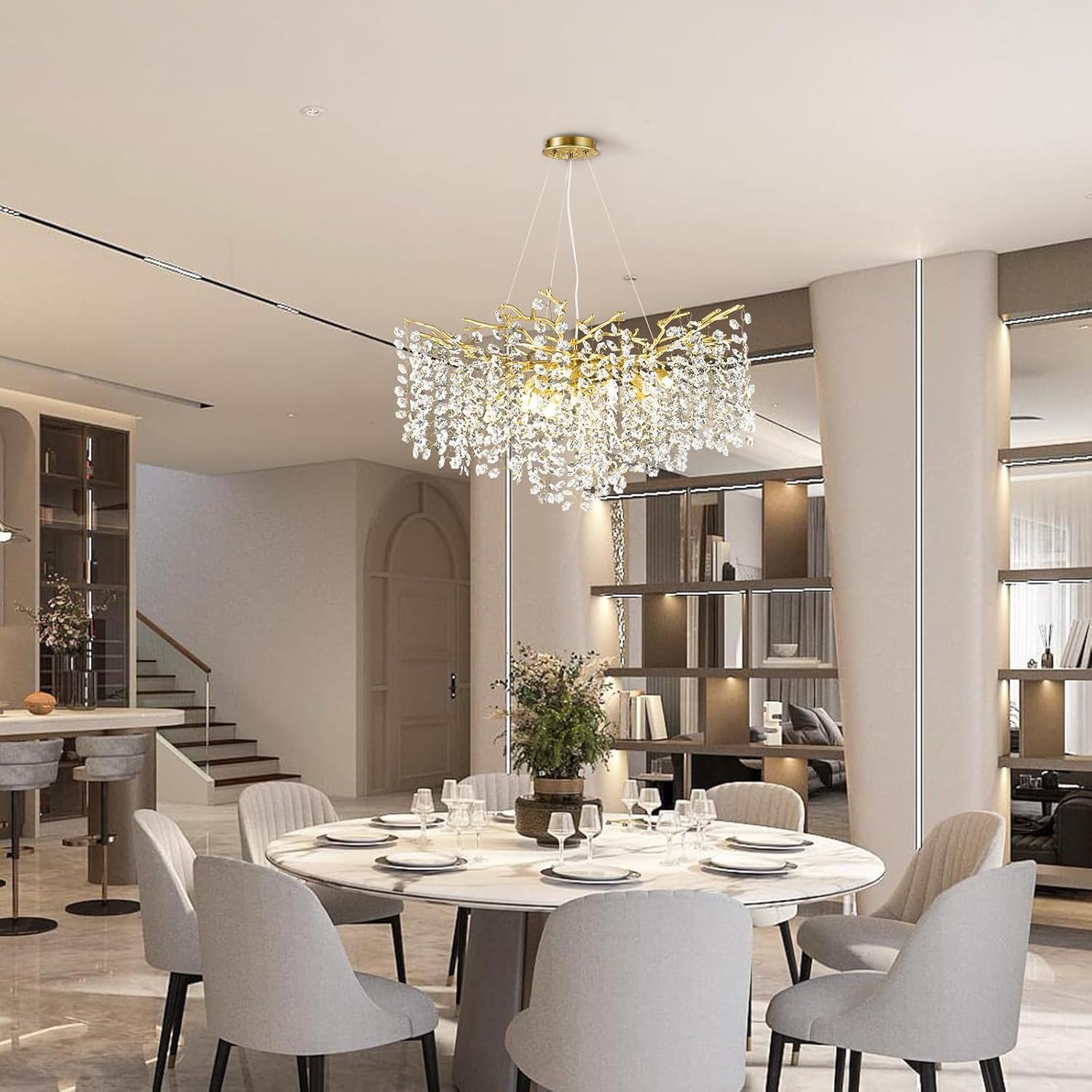 Tree Branch Chandelier for Dining Room L55in - Fast Delivery-1-Luxehomezone