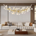 Rectangle Ceramic Ginkgo Leaf Chandelier 55